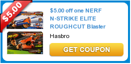 $5.00 off one NERF N-STRIKE ELITE ROUGHCUT Blaster