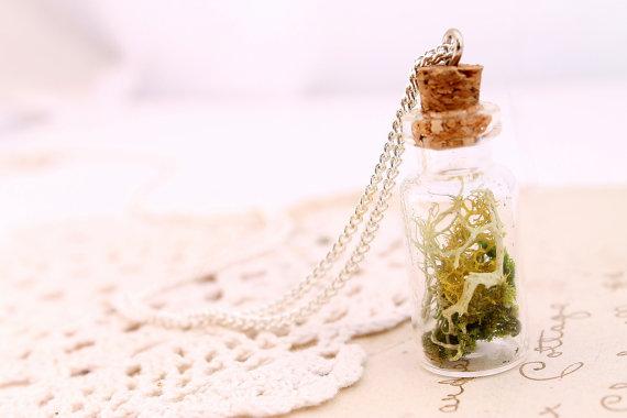 Botanical specimen necklace, Miniature terrarium pendant, botanical jewelry, woodland wedding, Irish jewelry, etsy store , beautyfoodlfie.blogspot.com