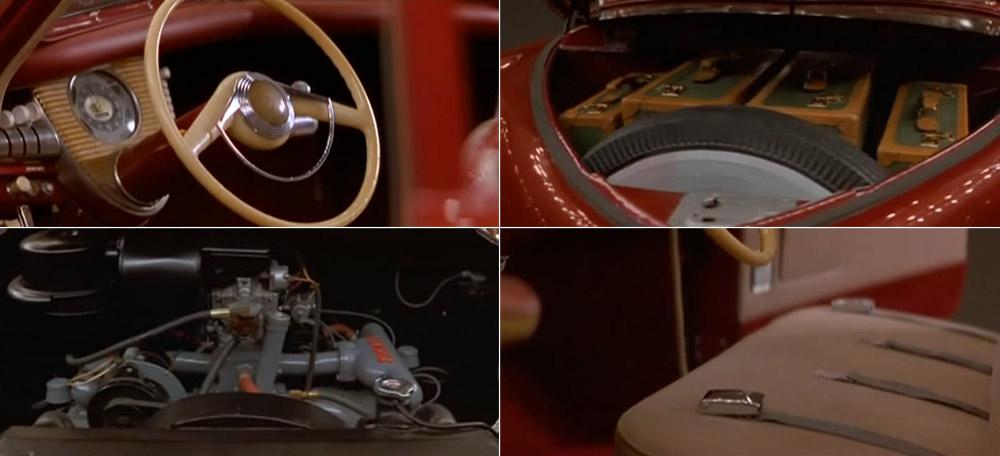 Tucker 48 - Coppola movie - Wheel, engine, trunk, seat belts