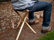 Wood&amp;Faulk; Folding Tripod Campstool