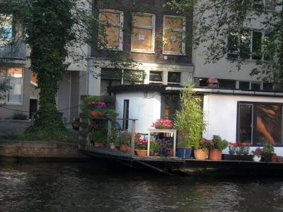 Garden on a boat house in Amsterdam