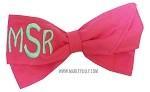 Monogrammed Hot Pink Hair Bow