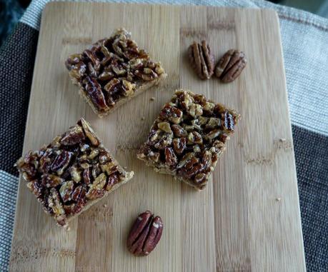 Maple and Pecan Squares with a Cinnamon Biscuit Base