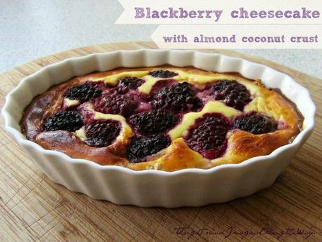 Blackberry Cheesecake with Almond Coconut Crust