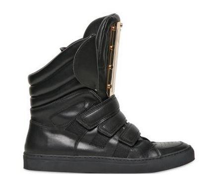 DSQUARED - MIRRORED LEATHER METAL INSERT SNEAKERS ($950)