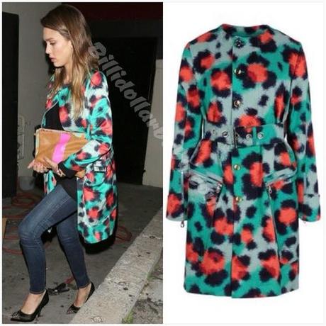 Jessica Alba out and about in LA wearing a Kenzo Trench...