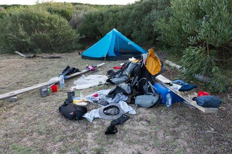 a disorganised campsite