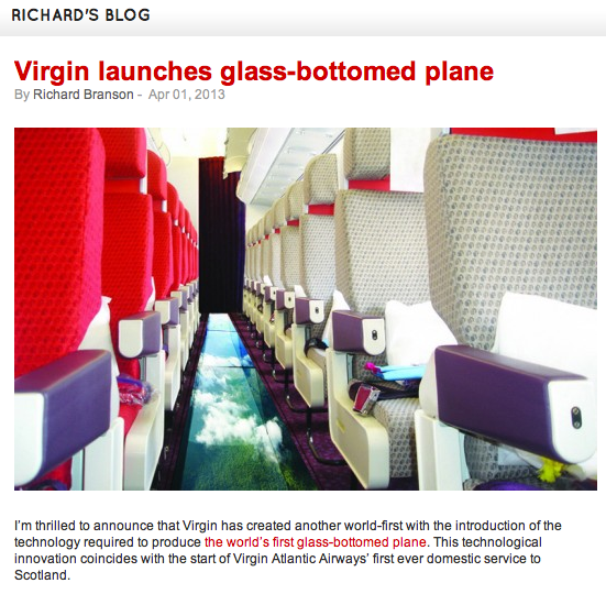 virgin glass-bottomed plane