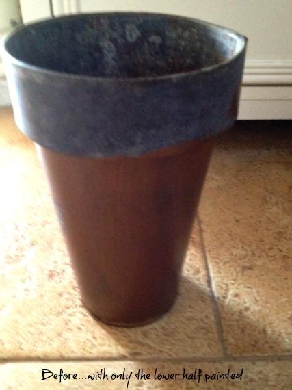 small metal vase before antiquing and rusting