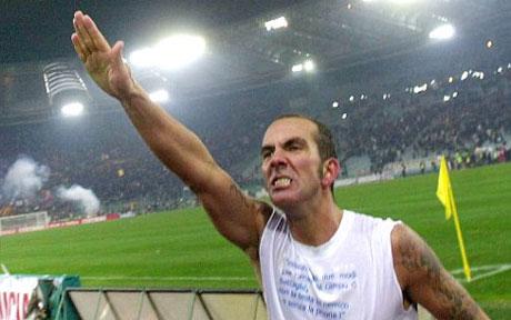 Paolo di Canio gives a fascist salute during a match for Lazio in 2005