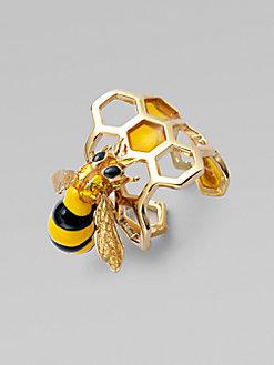 Delfina Delettrez Honeycomb Bee Ring, delfina delettrez jewelry, delfina jewelry