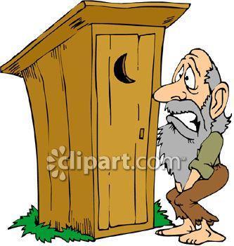 0060-0807-2618-1504_A_Hillbilly_Waiting_Outside_an_Outhouse_clipart_image