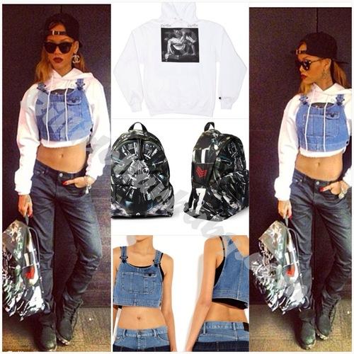 Rihanna wears River Island x Givenchy x Pyrex and Timberland...