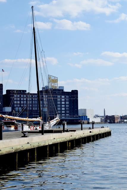 schooner, boat, sailing, balitmore, harbor, domino sugar, dock