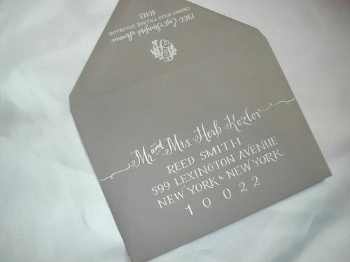 Post image for White Calligraphy on Gray Envelopes