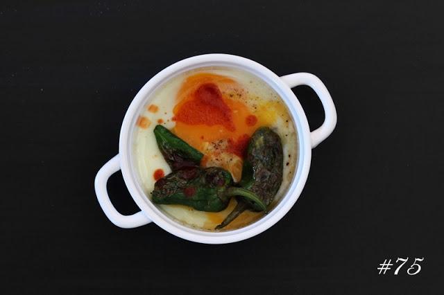 Baked egg with Pimientos de padron & Tabasco # 75