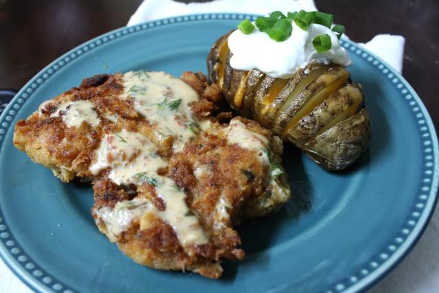 on skillet chicken with honey dill chipotle glaze...