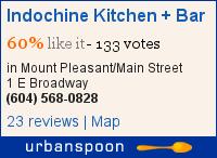Indochine Kitchen + Bar on Urbanspoon