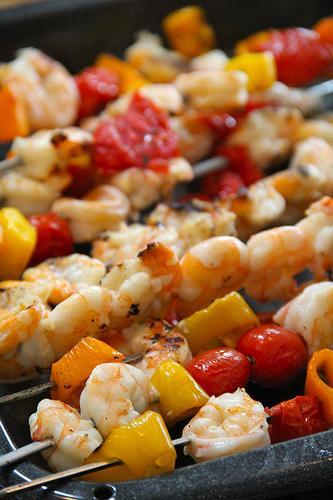Marinated Gulf Shrimp Skewers with Sweet Peppers & Cherry Tomatoes #WeekdaySupper