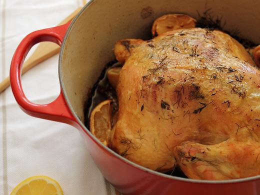 Roasted Chicken with Lemon, Lavender and Fennel