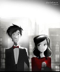 Clara and the Doctor As Paperman Characters