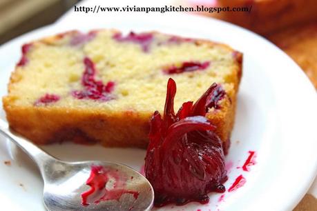 Butter Cake with Pickled Roselle