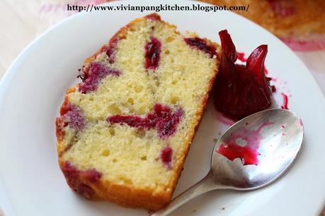 Butter Cake with Pickled Roselle