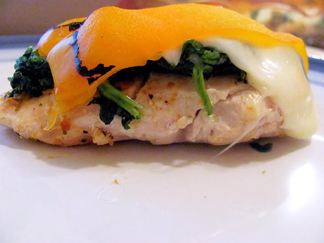 Grilled Chicken with Spinach and Melted Mozzarella!