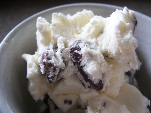 Vanilla Ice Cream with Toasted Chocolate Covered Almonds