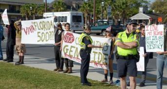 Anti-Viva 500 protests, St. Augustine, April 3 2013.