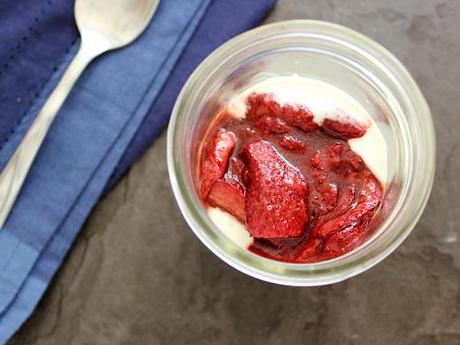 Roasted Spiced Strawberries with Honey Vanilla Yogurt