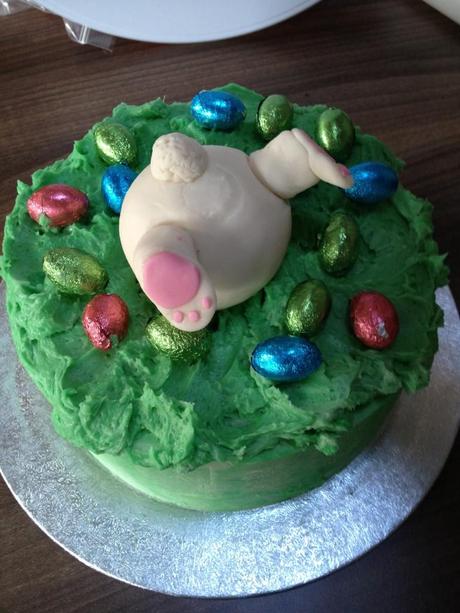 My first Bunny Butt cake!  Happy Easter!