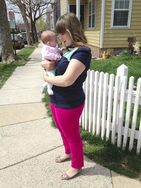 A Hint of Mint: Color Block Top & Baby Skinnies