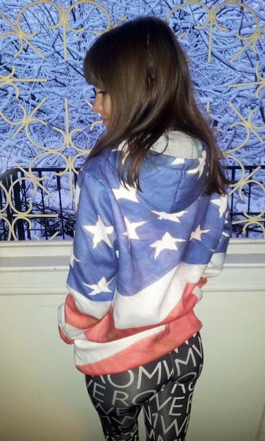 American flagged hoodie