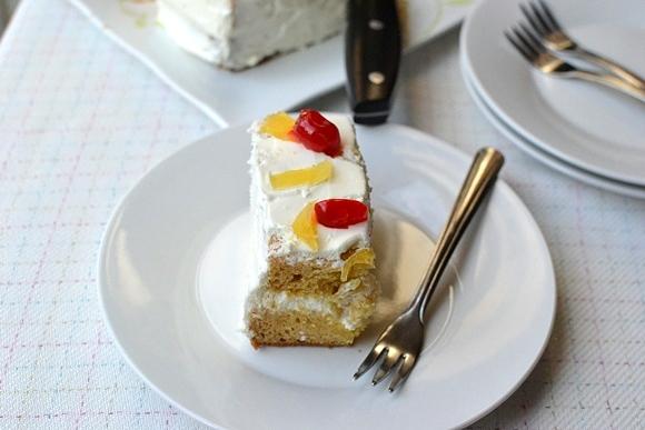 Eggless Pineapple Cool Cake