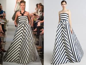 Oscar-de-la-Renta-Strapless-Striped-Gazar-Gown