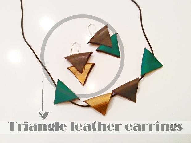 TRIANGLE LEATHER EARRINGS