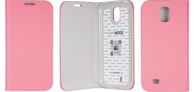 Anymode Saffiano Diary Case for Samsung Galaxy S4 - Pink