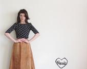 suede cowgirl skirt . tea length leather circle skirt .extra small.xs .sale - DOTTO