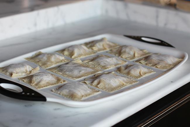 shrimp ravioli tray