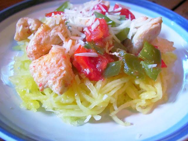 Juicy Chicken with Roasted Spaghetti Squash!