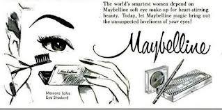 MAYBELLINE BLACK AND WHITE ADS - 1950's STYLE