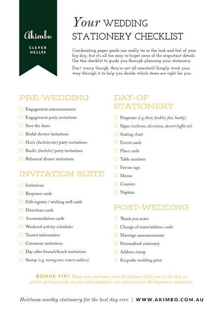 your wedding stationery checklist paperblog