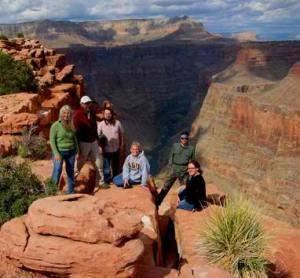 Joe Feller, second from left, with students in his Natural Resources Field Seminar in 2008. Photo by Bret Birdsong.