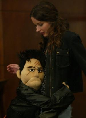 She's as surprised as us for Angel, when not a puppet, was not a big hugger.