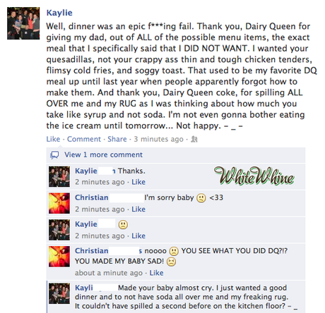 whitewhine:

You are no Dairy Queen! You’re a Dairy PEASANT!

I bet this never happened when Electradaddy was boss.
Also, I’m willing to bet this Christian kid is in the FRIENDZONE.