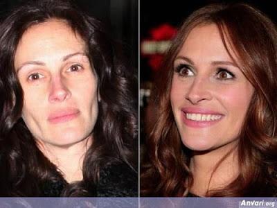 Celebrities with and without Makeup