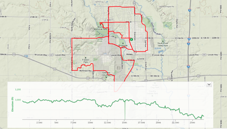 The route- not bad for minimal planning. 