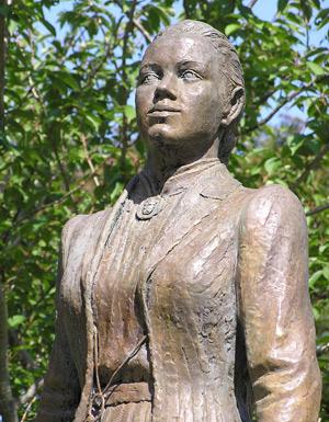 This statue of Katharine Lee Bates is in Cape Cod (at a younger age)