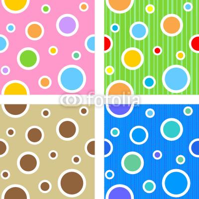 Seamless (easy to repeat) circles and dots patterns